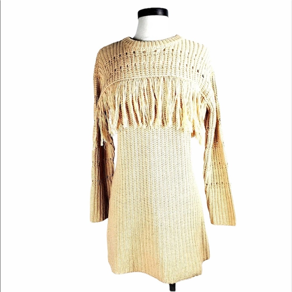 Tularosa fringe sweater dress | XS